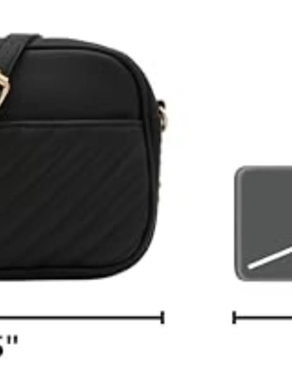 Quilted Crossbody Camera Bag with Chain Strap and Tassel